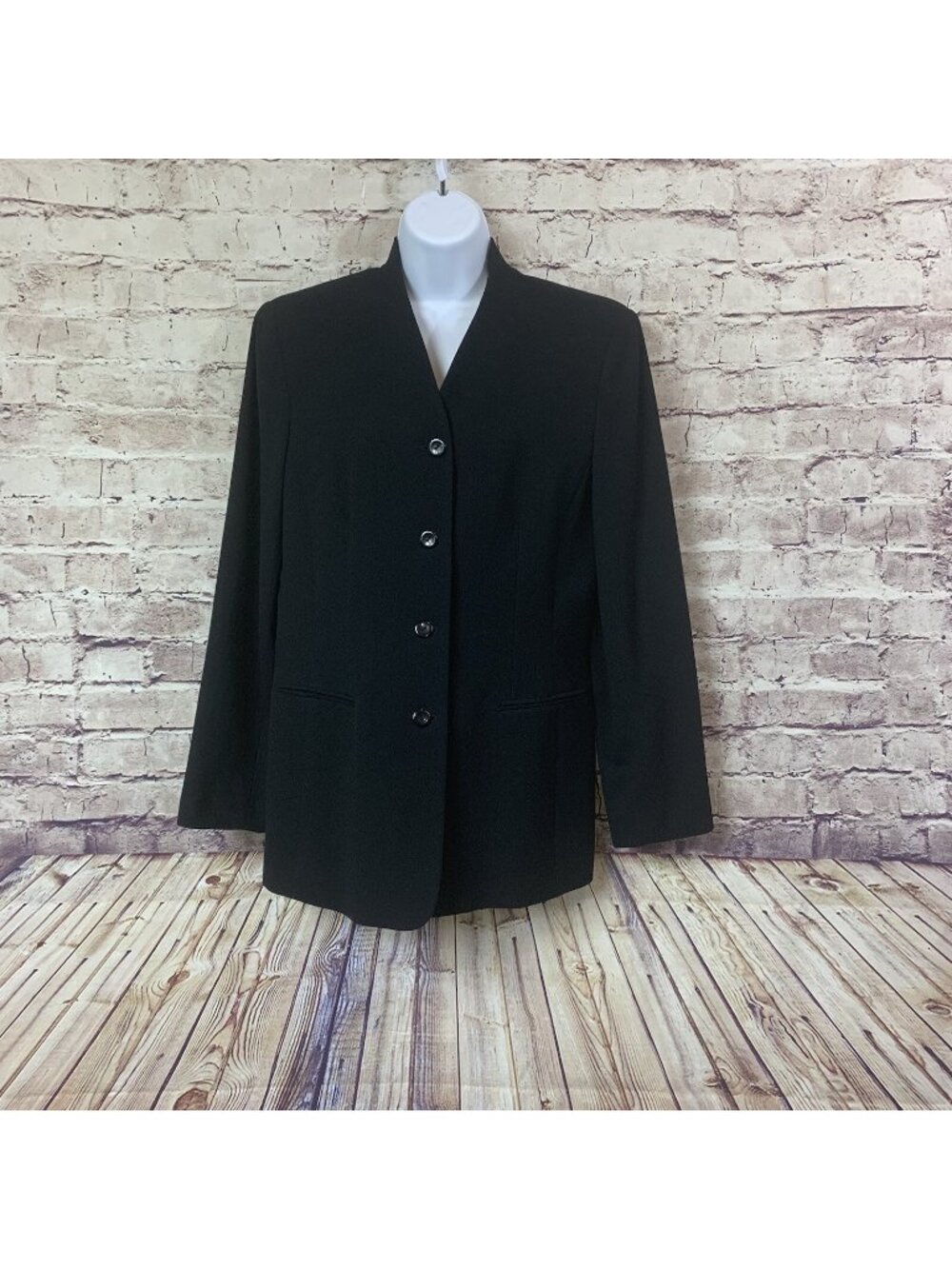 Talbots Vintage Black Wool Button Long Sleeve Blazer